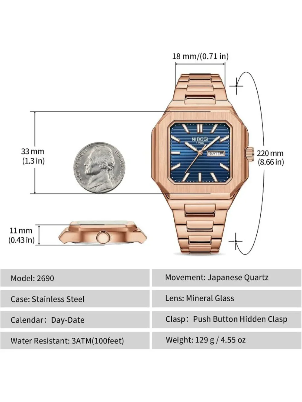 Classic Men's Watch The NIBOSI quartz men's watch combines fashion style and ver